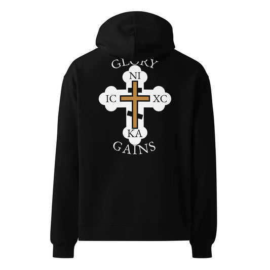 Oversized Hoodie - Nested Cross Back - Glory & Gains